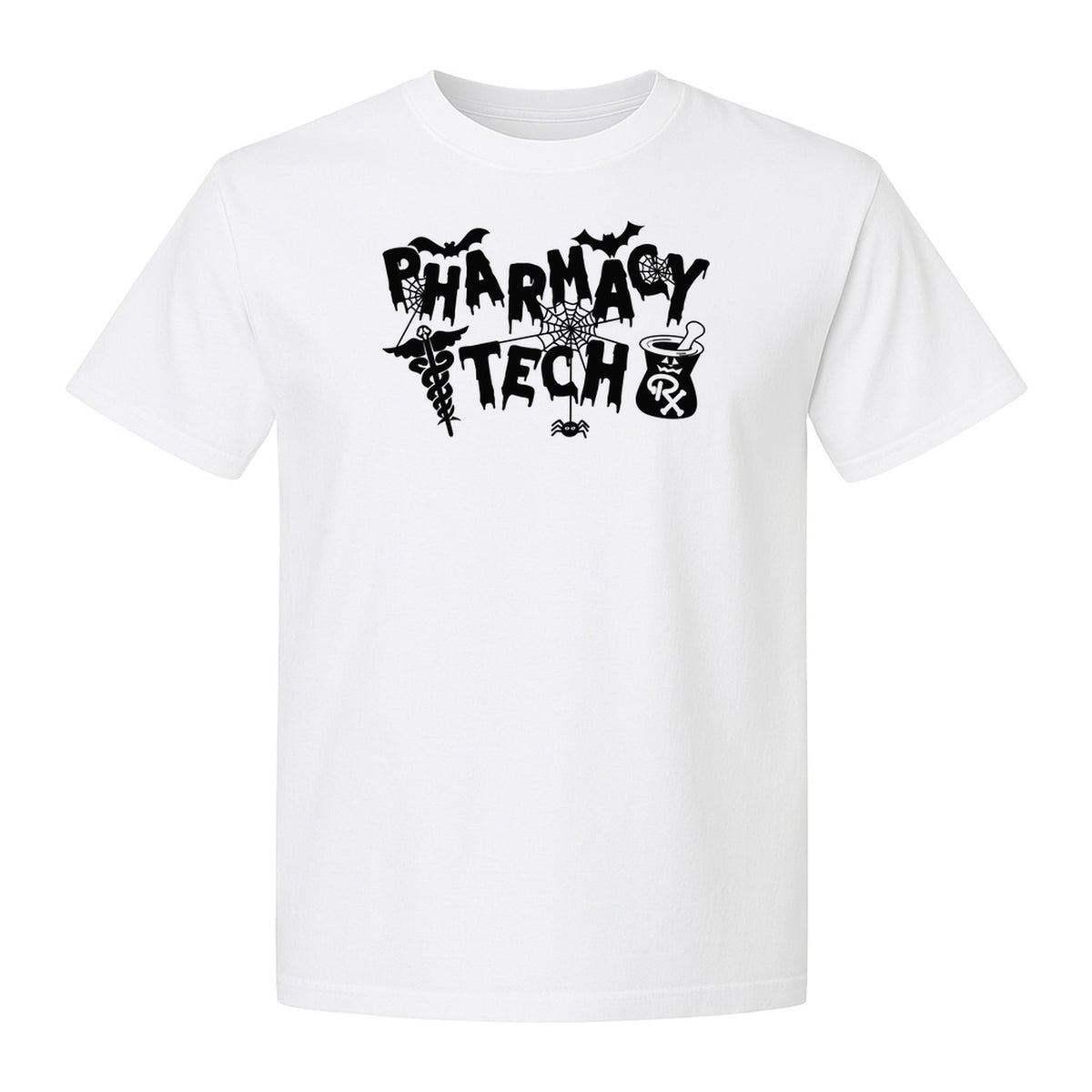 Pharmacy Tech T-Shirt, Halloween Spooky Medical Worker Design for Healthcare Coworkers