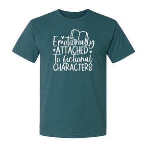 Book Lover T-Shirt, Emotionally Attached to Fictional Characters Reading Club Gift Tee