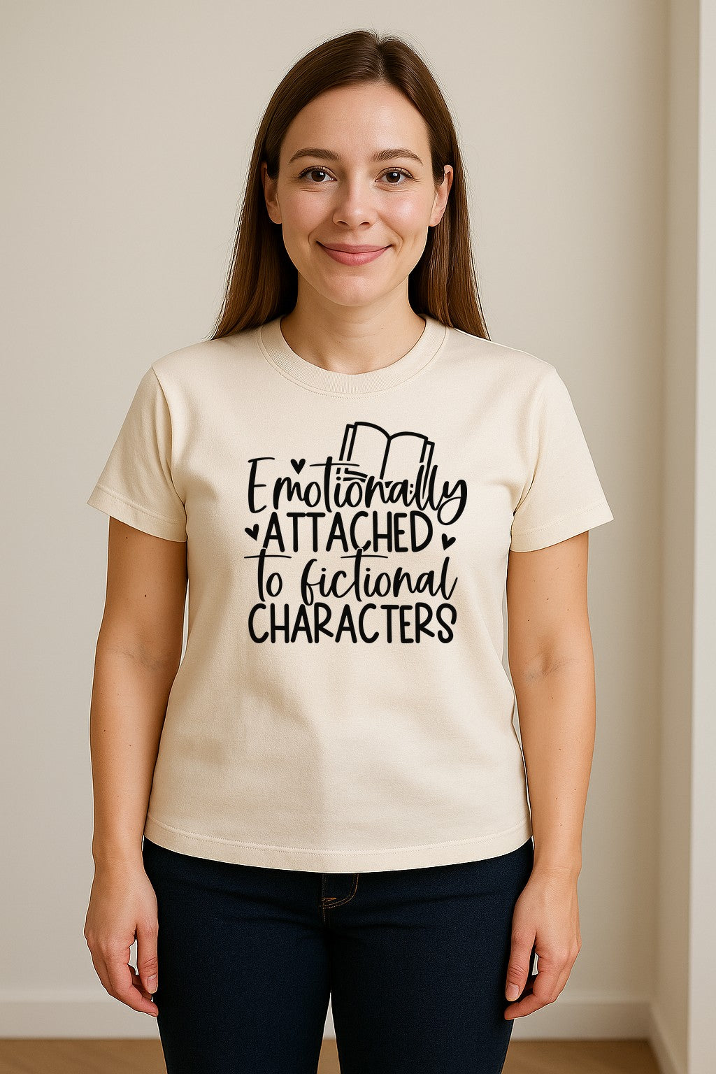 Book Lover T-Shirt, Emotionally Attached to Fictional Characters Reading Club Gift Tee