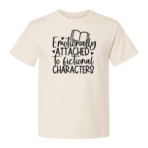 Book Lover T-Shirt, Emotionally Attached to Fictional Characters Reading Club Gift Tee