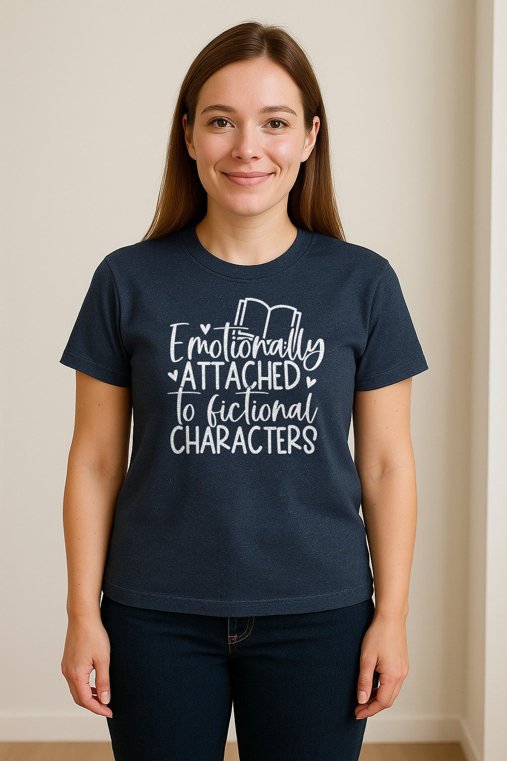 Book Lover T-Shirt, Emotionally Attached to Fictional Characters Reading Club Gift Tee