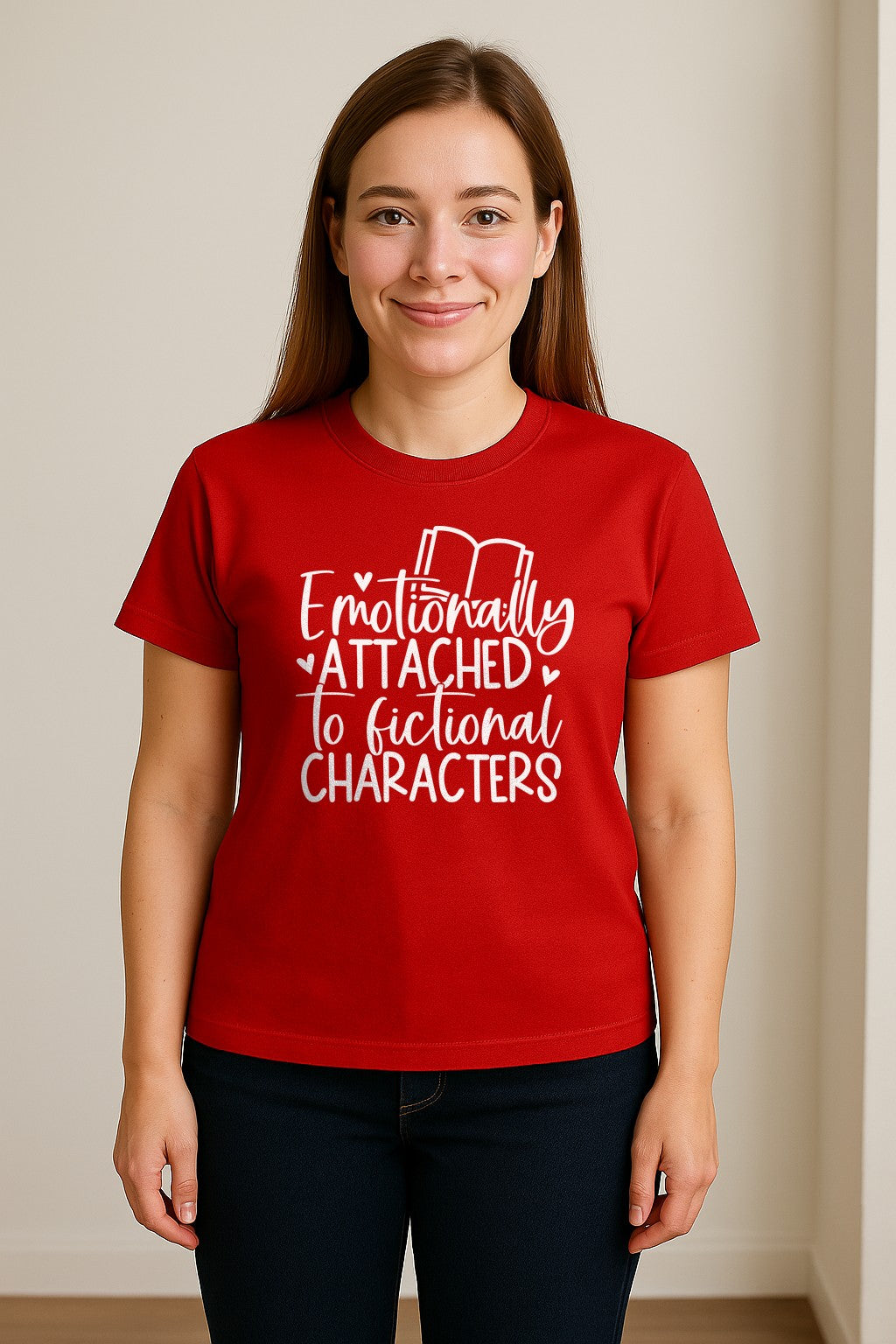 Book Lover T-Shirt, Emotionally Attached to Fictional Characters Reading Club Gift Tee