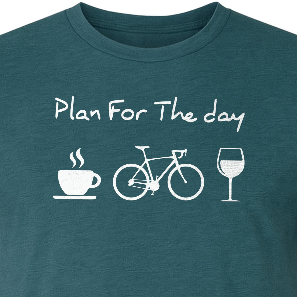 Cycling T-Shirt, Plan for the Day Coffee Bike Wine Graphic Gift for Cyclists