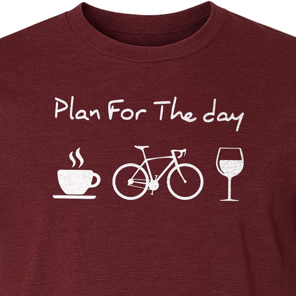 Cycling T-Shirt, Plan for the Day Coffee Bike Wine Graphic Gift for Cyclists