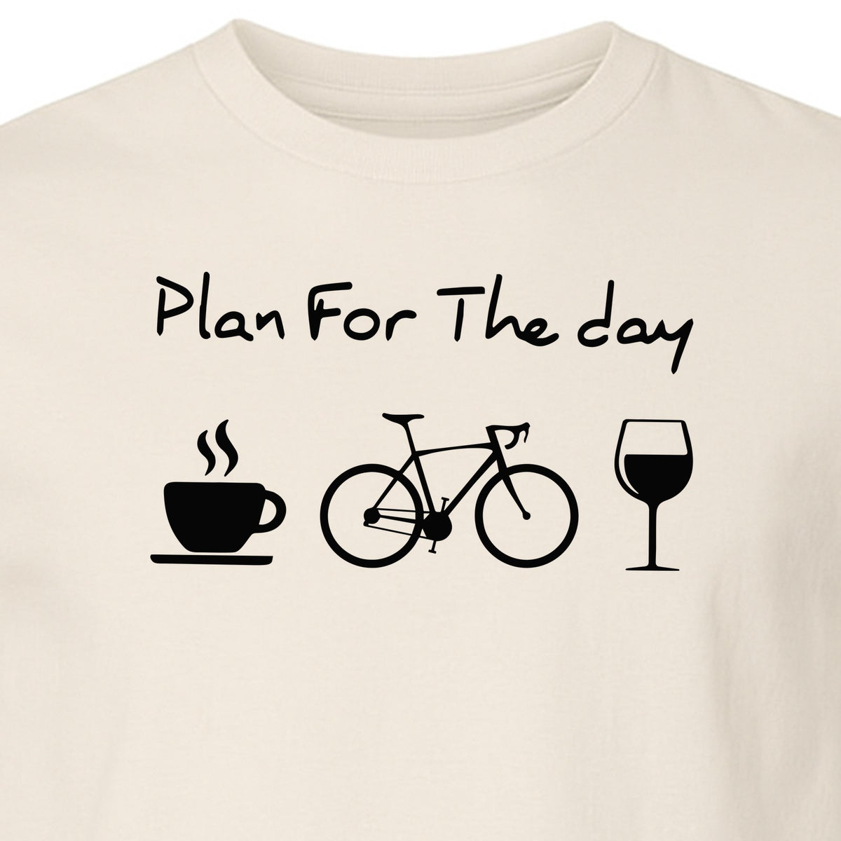 Cycling T-Shirt, Plan for the Day Coffee Bike Wine Graphic Gift for Cyclists