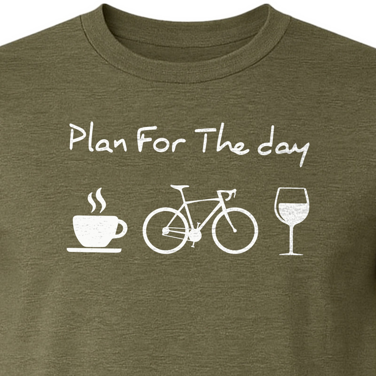 Cycling T-Shirt, Plan for the Day Coffee Bike Wine Graphic Gift for Cyclists