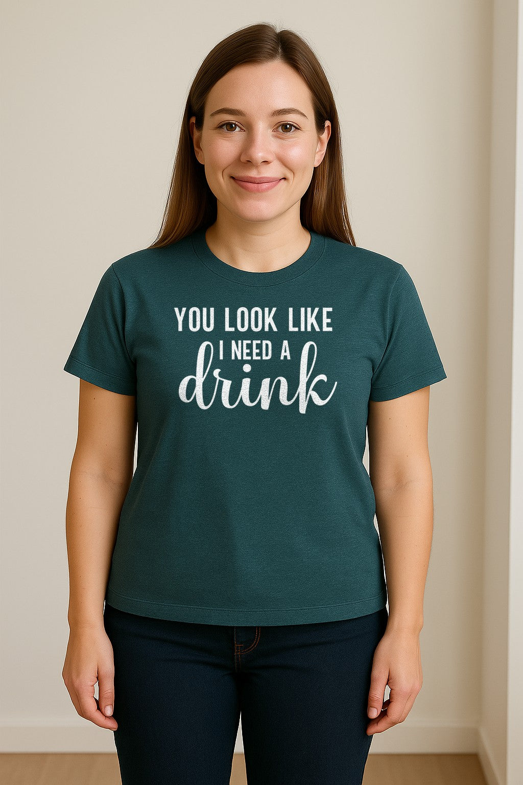 You Look Like I Need a Drink T-Shirt, Funny Witty Party Design for Adults