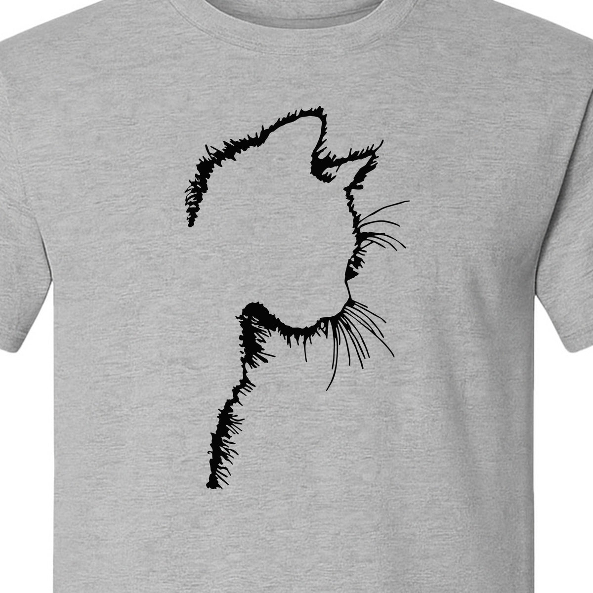 Cat Silhouette T-Shirt, Funny Feline Outline Design for Kitty Lovers and Pet Parents