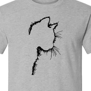 Cat Silhouette T-Shirt, Funny Feline Outline Design for Kitty Lovers and Pet Parents