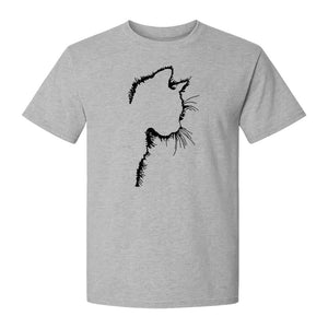 Cat Silhouette T-Shirt, Funny Feline Outline Design for Kitty Lovers and Pet Parents