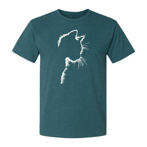 Cat Silhouette T-Shirt, Funny Feline Outline Design for Kitty Lovers and Pet Parents