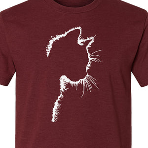 Cat Silhouette T-Shirt, Funny Feline Outline Design for Kitty Lovers and Pet Parents