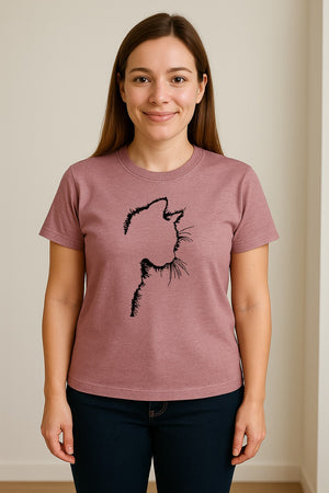 Cat Silhouette T-Shirt, Funny Feline Outline Design for Kitty Lovers and Pet Parents