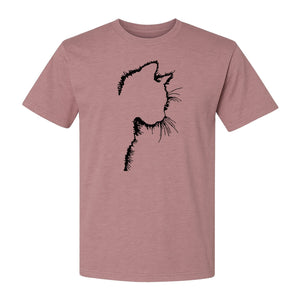 Cat Silhouette T-Shirt, Funny Feline Outline Design for Kitty Lovers and Pet Parents