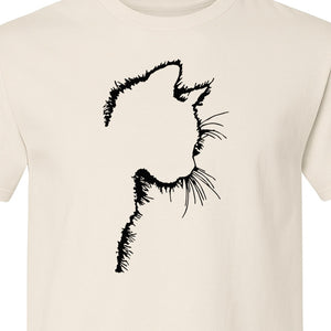 Cat Silhouette T-Shirt, Funny Feline Outline Design for Kitty Lovers and Pet Parents
