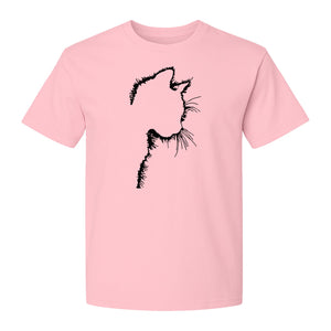Cat Silhouette T-Shirt, Funny Feline Outline Design for Kitty Lovers and Pet Parents