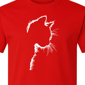 Cat Silhouette T-Shirt, Funny Feline Outline Design for Kitty Lovers and Pet Parents