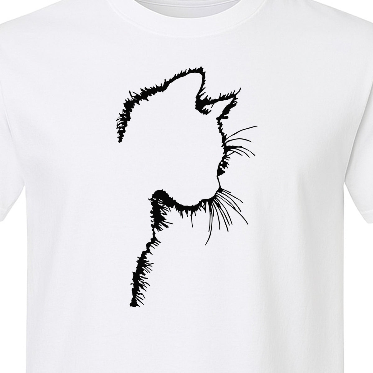 Cat Silhouette T-Shirt, Funny Feline Outline Design for Kitty Lovers and Pet Parents
