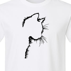 Cat Silhouette T-Shirt, Funny Feline Outline Design for Kitty Lovers and Pet Parents