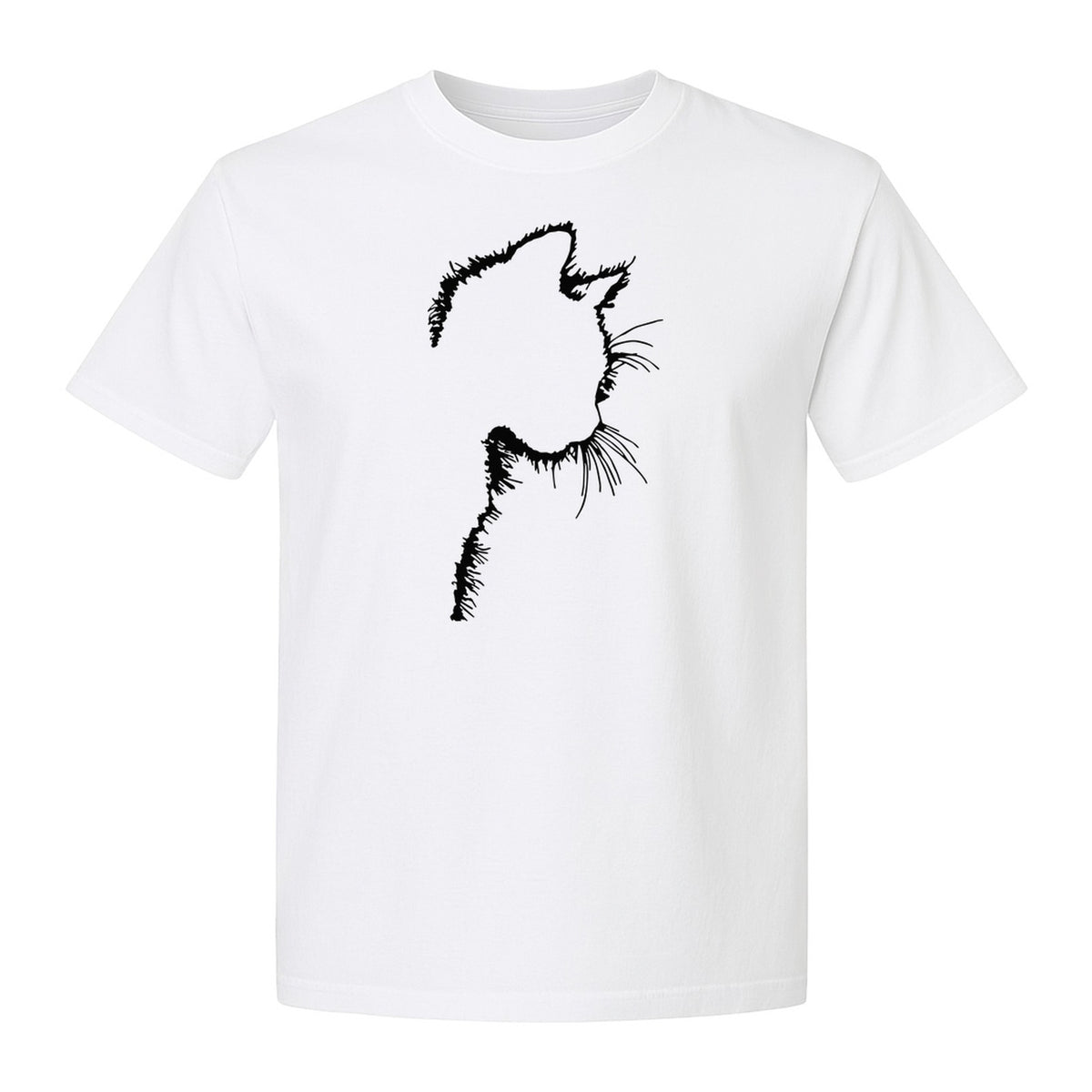 Cat Silhouette T-Shirt, Funny Feline Outline Design for Kitty Lovers and Pet Parents