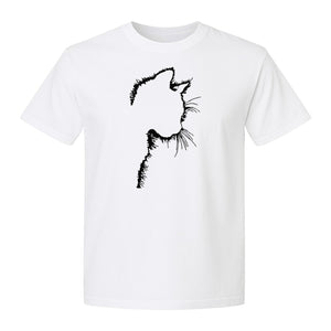 Cat Silhouette T-Shirt, Funny Feline Outline Design for Kitty Lovers and Pet Parents
