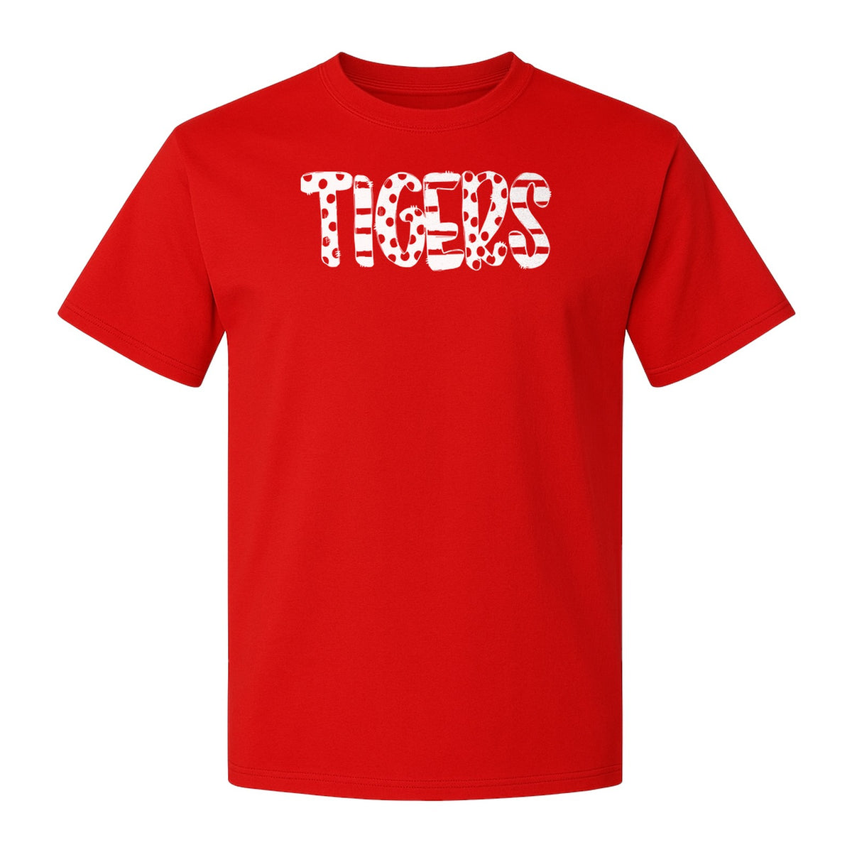 Tigers Mascot T-Shirt, Distressed Lettering School Spirit Fan Top for Pep Rallies and Team Events