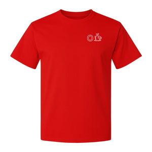 Occupational Therapist T-Shirt, Small Chest O and Coffee Cup Graphic for OT Professionals