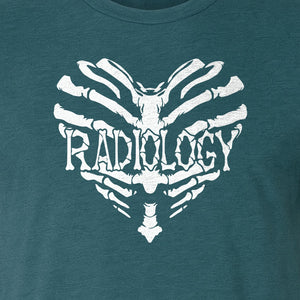 Radiology Tech T-Shirt, Skeletal Heart X-Ray Design for Medical Imaging Professionals
