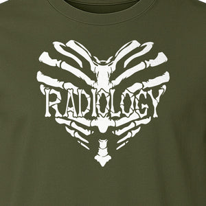Radiology Tech T-Shirt, Skeletal Heart X-Ray Design for Medical Imaging Professionals