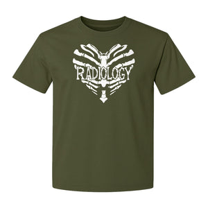 Radiology Tech T-Shirt, Skeletal Heart X-Ray Design for Medical Imaging Professionals