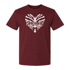 Radiology Tech T-Shirt, Skeletal Heart X-Ray Design for Medical Imaging Professionals