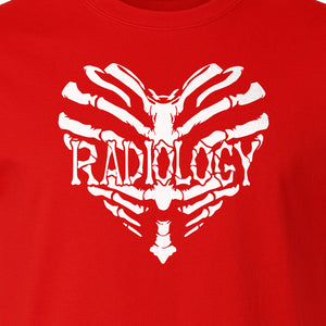 Radiology Tech T-Shirt, Skeletal Heart X-Ray Design for Medical Imaging Professionals