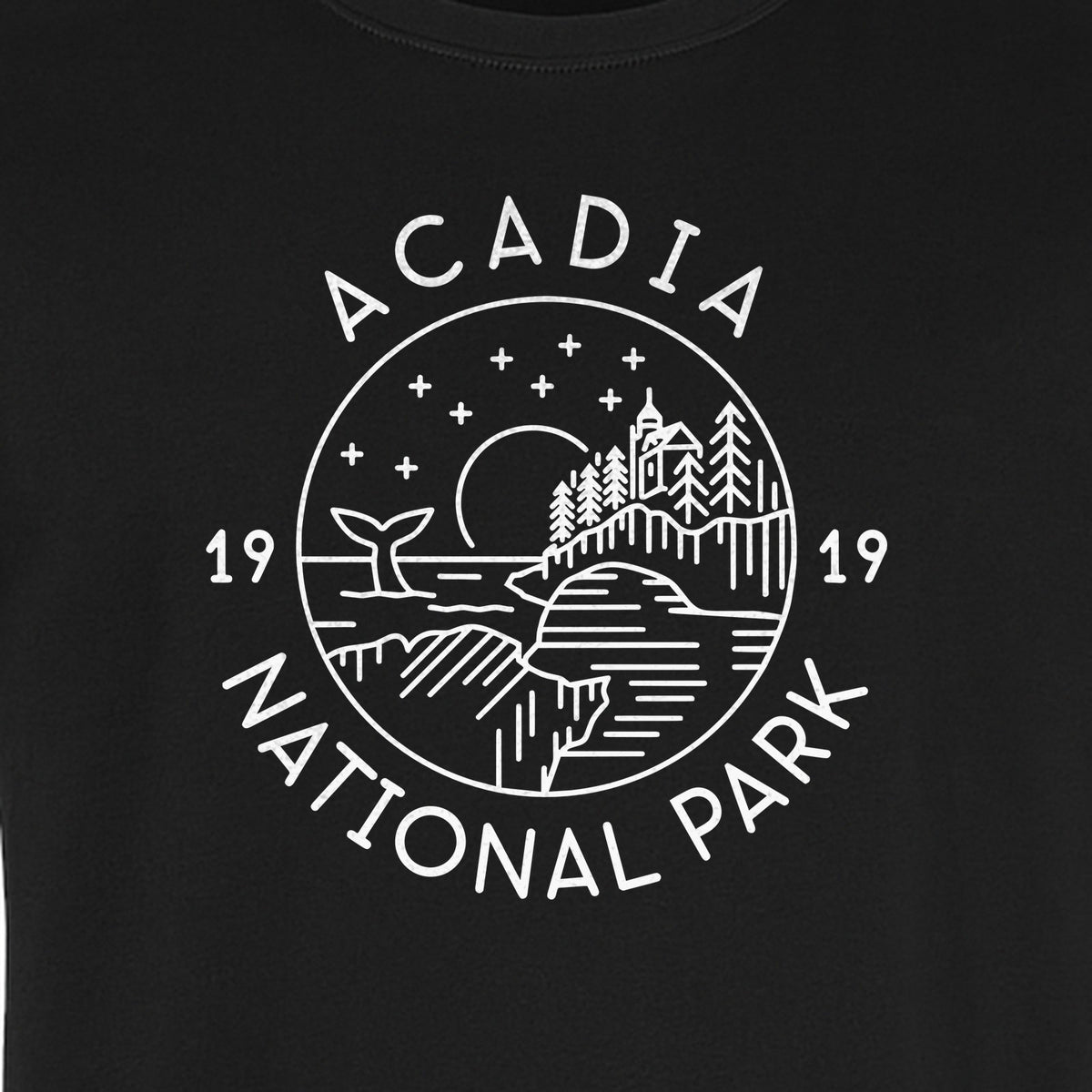 Acadia National Park T-Shirt, 1919 Mountain Landscape Graphic for Maine Hiking and Camping Trips