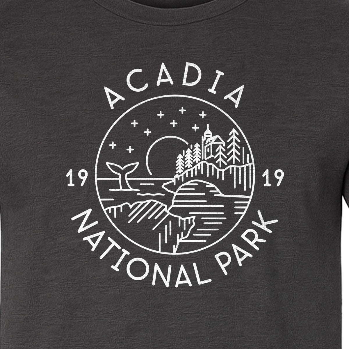 Acadia National Park T-Shirt, 1919 Mountain Landscape Graphic for Maine Hiking and Camping Trips