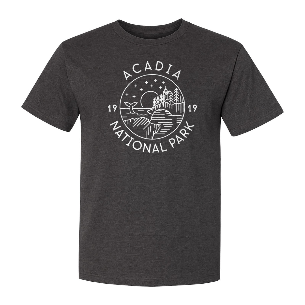 Acadia National Park T-Shirt, 1919 Mountain Landscape Graphic for Maine Hiking and Camping Trips