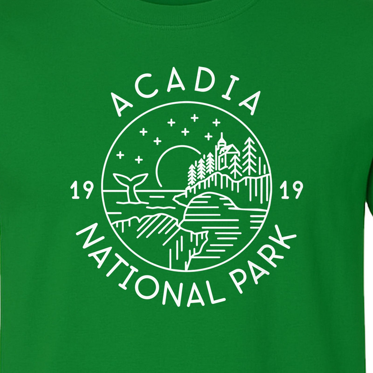 Acadia National Park T-Shirt, 1919 Mountain Landscape Graphic for Maine Hiking and Camping Trips