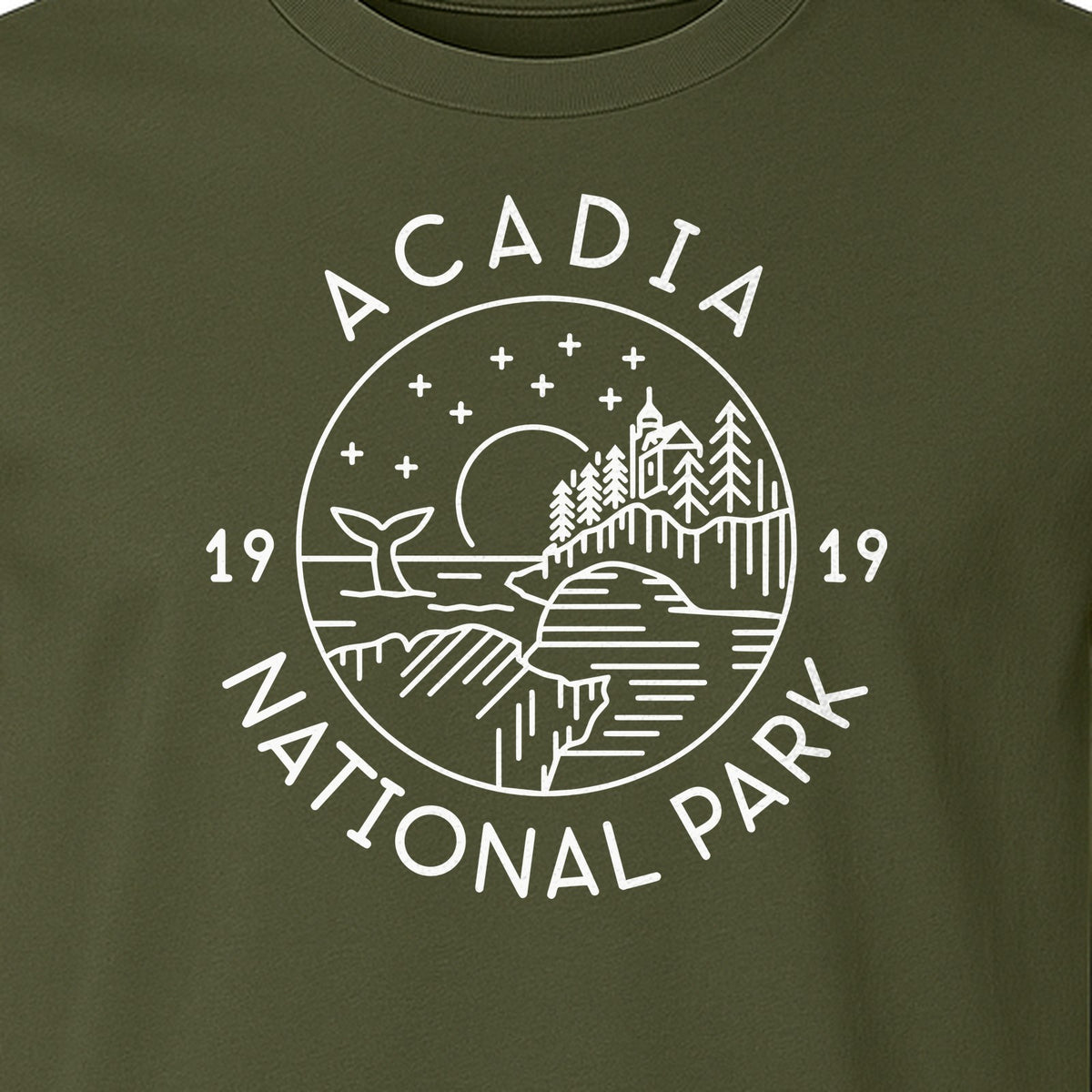 Acadia National Park T-Shirt, 1919 Mountain Landscape Graphic for Maine Hiking and Camping Trips