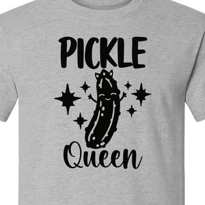 Pickle Queen T-Shirt, Funny Crowned Dill Graphic with Sparkling Stars for Food Lovers