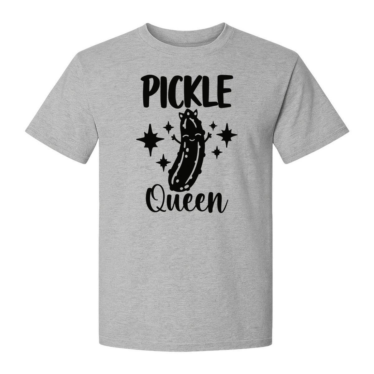 Pickle Queen T-Shirt, Funny Crowned Dill Graphic with Sparkling Stars for Food Lovers
