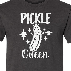 Pickle Queen T-Shirt, Funny Crowned Dill Graphic with Sparkling Stars for Food Lovers