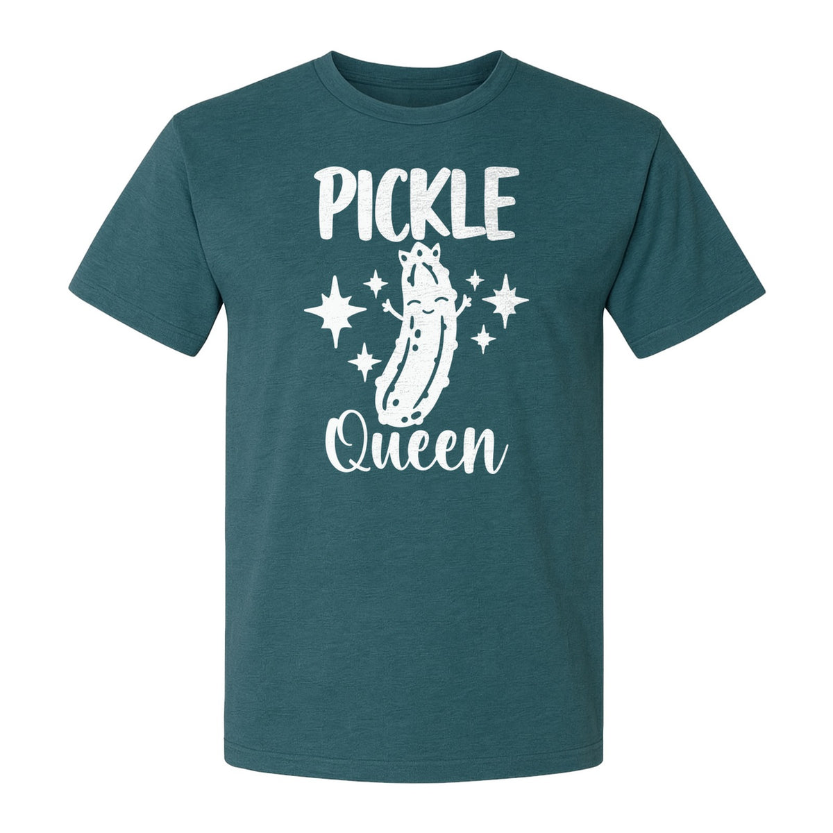 Pickle Queen T-Shirt, Funny Crowned Dill Graphic with Sparkling Stars for Food Lovers
