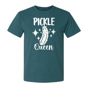 Pickle Queen T-Shirt, Funny Crowned Dill Graphic with Sparkling Stars for Food Lovers