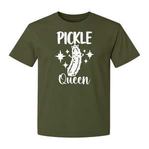 Pickle Queen T-Shirt, Funny Crowned Dill Graphic with Sparkling Stars for Food Lovers