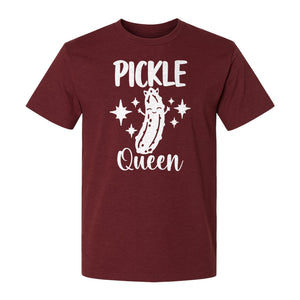 Pickle Queen T-Shirt, Funny Crowned Dill Graphic with Sparkling Stars for Food Lovers