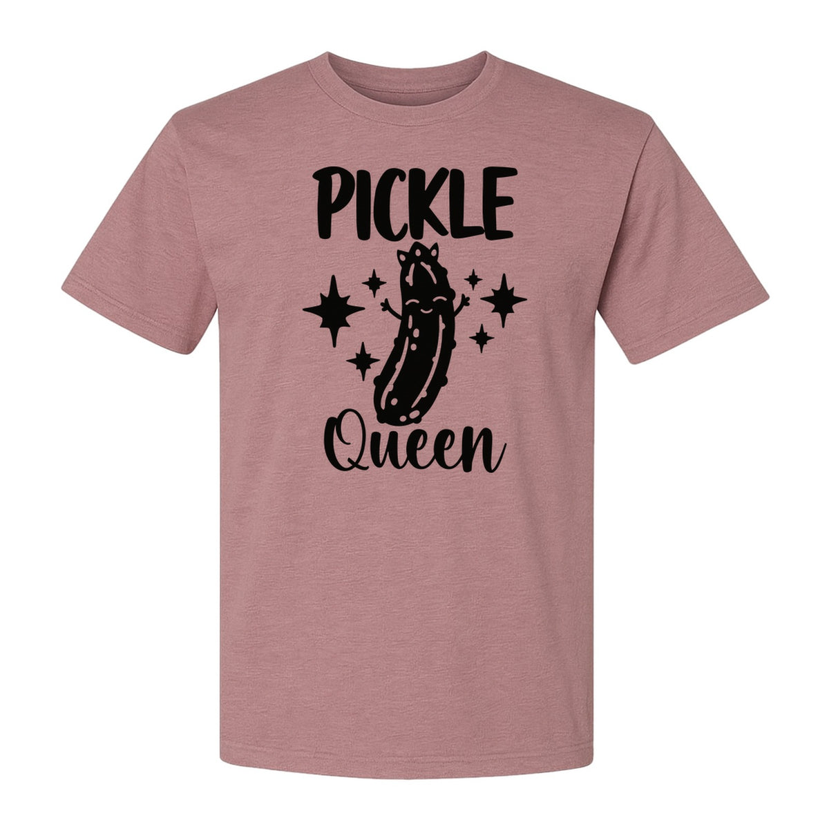 Pickle Queen T-Shirt, Funny Crowned Dill Graphic with Sparkling Stars for Food Lovers