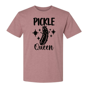 Pickle Queen T-Shirt, Funny Crowned Dill Graphic with Sparkling Stars for Food Lovers