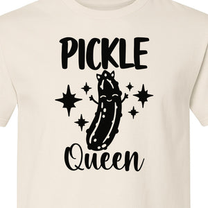 Pickle Queen T-Shirt, Funny Crowned Dill Graphic with Sparkling Stars for Food Lovers