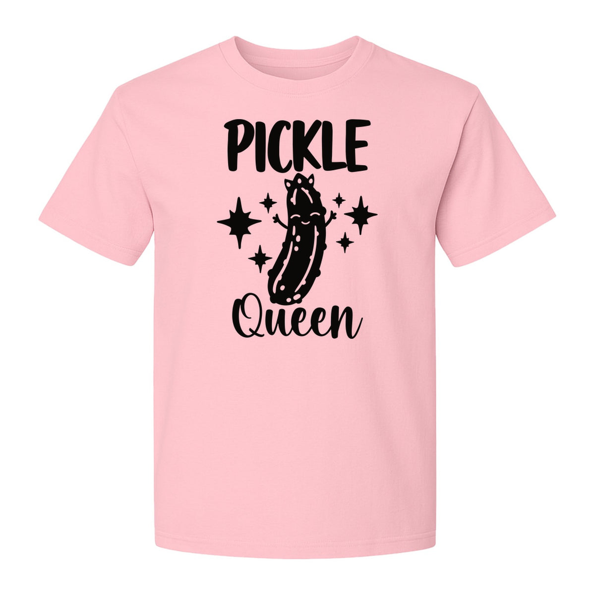 Pickle Queen T-Shirt, Funny Crowned Dill Graphic with Sparkling Stars for Food Lovers