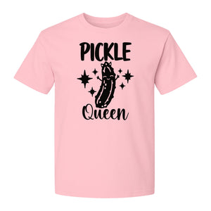Pickle Queen T-Shirt, Funny Crowned Dill Graphic with Sparkling Stars for Food Lovers