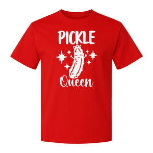 Pickle Queen T-Shirt, Funny Crowned Dill Graphic with Sparkling Stars for Food Lovers